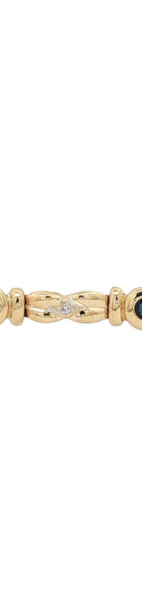 Vintage 14K Gold Bracelet with Sapphire and Diamond